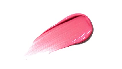 Vibrant pink cosmetic smear with glossy finish makeup
