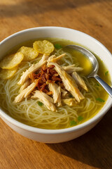 Traditional Indonesian Chicken Noodle Soup