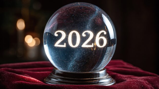 Crystal ball with 2026