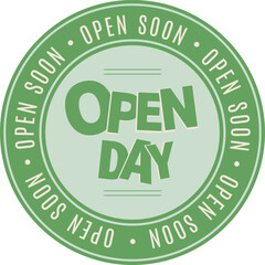 Open Day Round Seal Typography Vector design