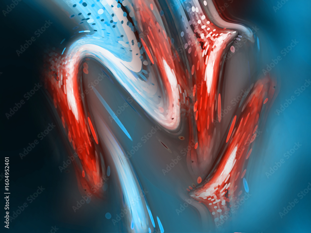 Poster abstract color tones with fluid lines and soft gradients