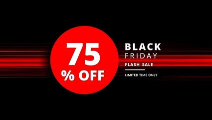 Black friday sale seventy five percent off discount promotion banner