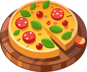 Pizza on Wooden Board icon