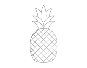 Simple, stylized silver pineapple graphic