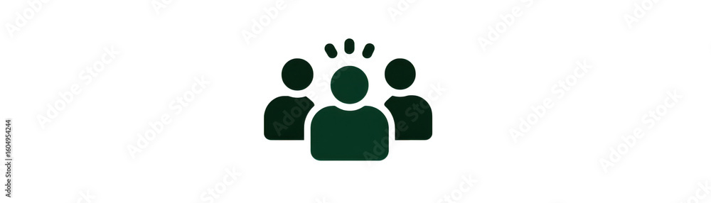 Poster green icon symbolizing connection and interaction between two people in digital design