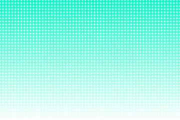 Wide rectangle horizontal tosca halftone dots gradient effect texture pattern on white background. Tosca color 
