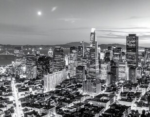 Night cityscape panorama