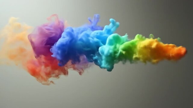 Vibrant Rainbow Ink in Motion: A Captivating Abstract Art Photography