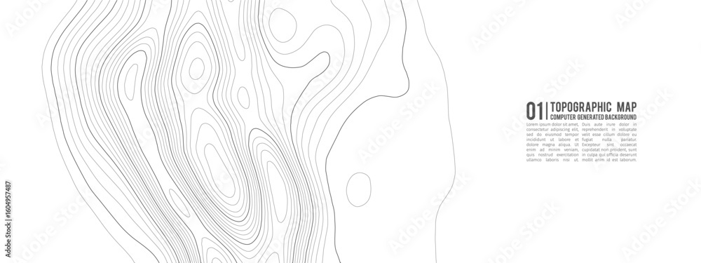 Poster topographic line map background with contour patterns and abstract vector terrain. vintage elevation
