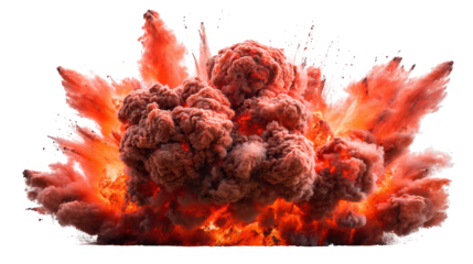 Dramatic orange and red smoke explosion, a fiery abstract background for design fiery