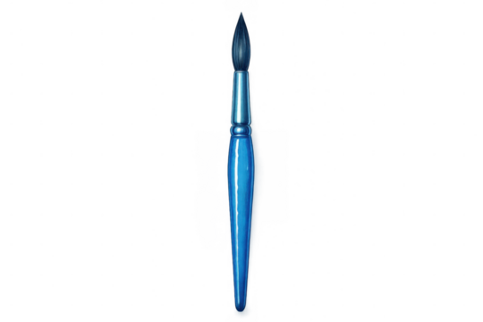 Blue paint brush gleaming against transparent surface, highlighting creative potential for design and artistic endeavors