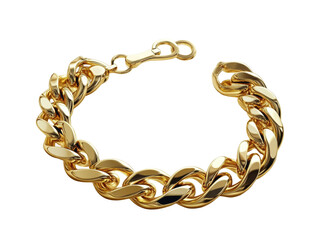 Obraz premium Gold cuban link bracelet on black background.