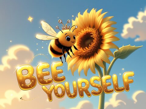 Cute Bee Sunflower SelfLove.
