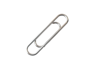 Metallic paperclip against a black background.