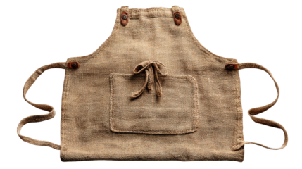 Durable brown apron with utility pocket, ideal for kitchen, workshop, and craft activities