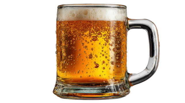 A glass of golden beer, the perfect refreshment for happy hour and casual occasions