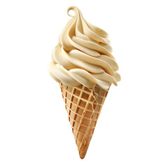 Vanilla Ice Cream Swirl in Waffle Cone