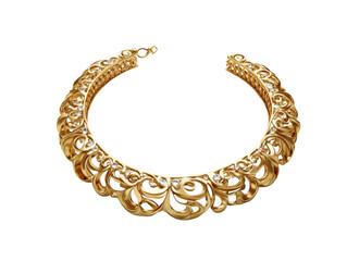 Obraz premium Ornate gold necklace with intricate design.