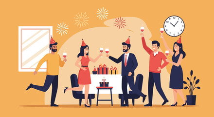 Celebrating New Year's Eve With Friends And Family At The House