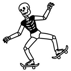 Skeleton on Skateboard