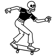 Skeleton on Skateboard