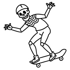 Obraz premium Skeleton on Skateboard