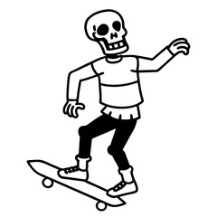 Skeleton on Skateboard