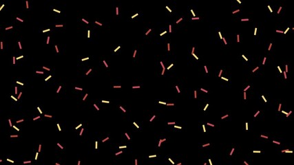 Colorful confetti pieces in red and yellow falling on a black background for a party celebration theme
 - Powered by Adobe