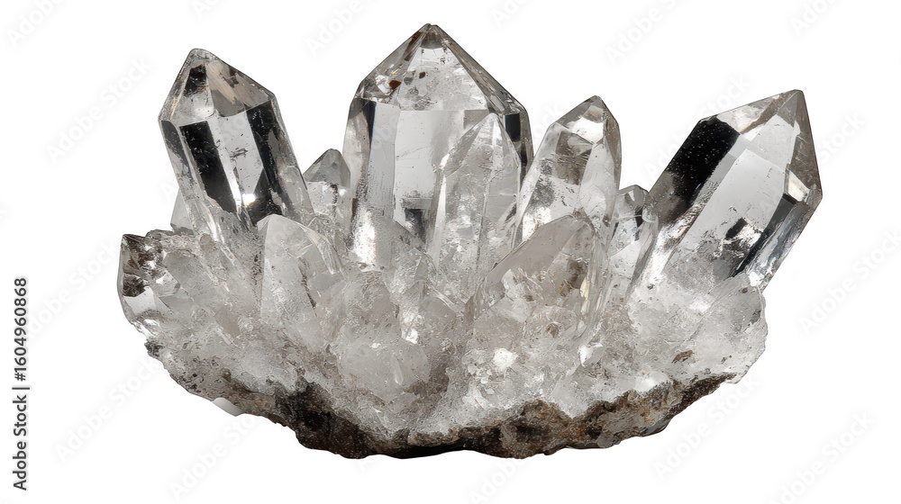 Poster mesmerizing macro photograph of a sparkling crystal cluster on black background