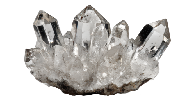 Mesmerizing macro photograph of a sparkling crystal cluster on black background