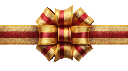 Exquisite red and gold ribbon bow, perfect for gifts, decorations, festive celebrations