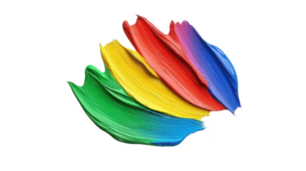 Rainbow paintbrush on black, a colorful art and design tool for creative expression