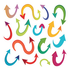 Obraz premium A set of arrows collection with flat design