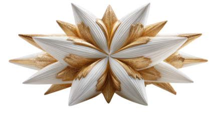 Captivating celestial display, a radiant gold star with white accents illuminates