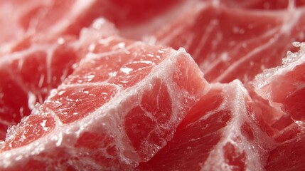 Closeup raw red meat marbled texture detail fresh food culinary photography steak cut butcher style