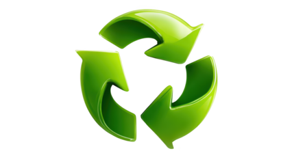 Green recycling symbol, promoting environmental awareness and sustainable practices for a healthier planet