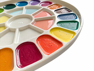 Ceramic paint palette, isolated PNG transparent background