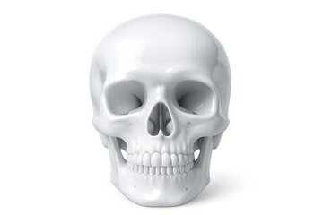 Obraz premium Realistic white human skull isolated on transparent background, perfect for medical, halloween, or gothic designs