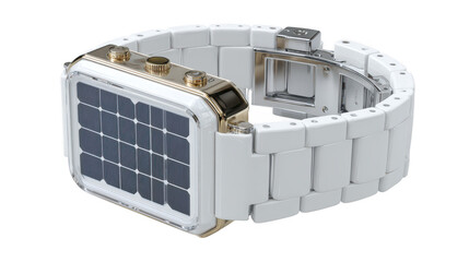 Sleek white solar watch band, a sustainable and stylish accessory for everyday wear