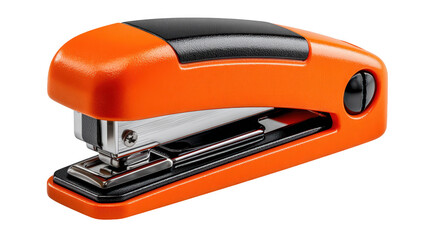 Essential office tool, durable black and orange stapler for efficient paper binding