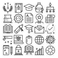 education icons set vectors
