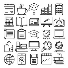 business and office icons vectors