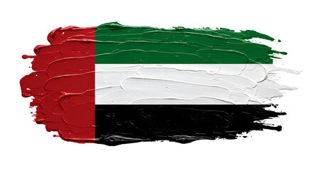 United arab emirates flag painted brush stroke isolated on white background