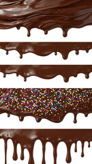 Indulgent Delight Chocolate Drips with Exquisite Sprinkles on a Smooth Isolated Surface