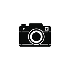 Camera icon silhouette  on white background