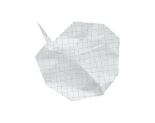 Wrinkled and crumpled torn paper speech bubble with square grid. Comic-style chat tag and note texture ideal for school cutout graphics or handmade collage. Vector illustration
