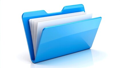Blue folder with documents