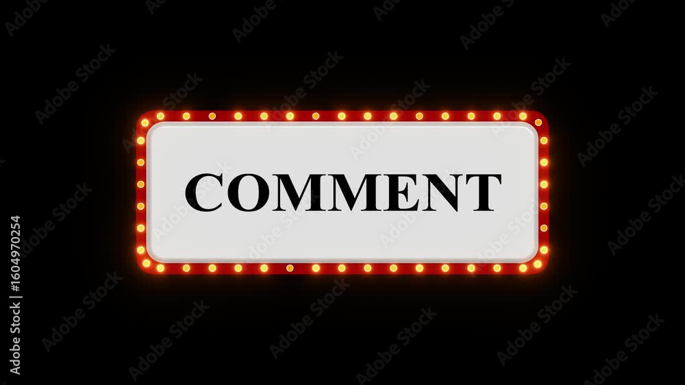 Poster comment button animation light bulb frame, subscribe button animation on black screen
