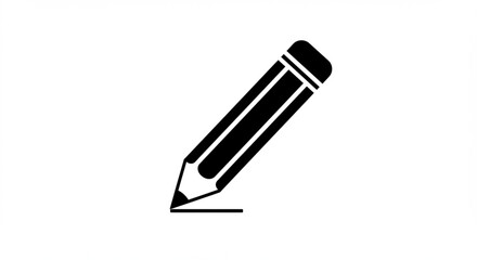 Fototapeta premium A simple black and white illustration of a pencil drawing a line.