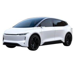 Obraz premium Futuristic Electric Concept Car with LED Accents and Aerodynamic Body, Side View, Transparent Background